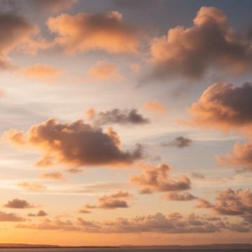 Sky background - Golden Hour with Scattered clouds (10)
