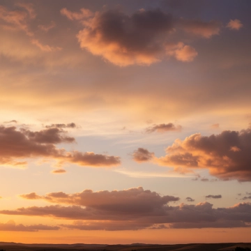 Sky background - Golden Hour with Scattered clouds (14)