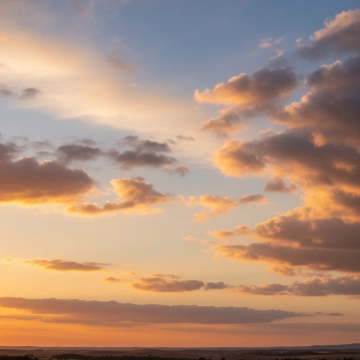 Sky background - Golden Hour with Scattered clouds (23)